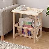 緑川木材 【日本製】 サイドテーブル (幅45 奥行30 高さ47.5) ナチュラル MMT-4845M