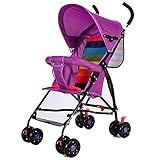 折りたたみ ベビーカー　超軽量4.5kg　(1ヶ月~36ヶ月頃対象) 4輪 通気性良い　4輪機能　クッション付き (パープル)