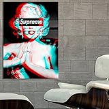ポスター壁画マリリンモンローSupreme 40 x 54インチ( 100 x 135 cm on粘着ビニール