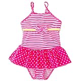 YY-Natuhi ベビー 女の子 水着 ワンピース ストライブ柄 リボン 可愛い キッズ 女児水着 スクール 80~120cm 子供 幼児 ビキニ セパレート スイムウェア UVカット 海水浴 水泳