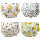 JIEYA女の赤ちゃんの男の子4パックコットンプリントの下着ブルマ (7(5-6歳))