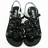 Self Esteem,セルフエスティーム きらきらサンダル ブラック 1＝19cm