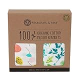 Organic Muslin Swaddle Blankets by Margaux & May | 47 X 47 | Ultra Soft | Lifetime Guarantee by Marg