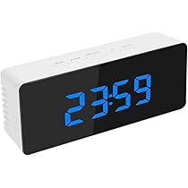 Amazon.co.jp: LEDミラー目覚まし時計デジタルスヌーズ置時計