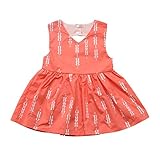 Cutelove 子供ドレス タンクトップワンピース　フリル　透かし彫り　矢印柄　無地　女の子 夏 袖なし　プリント 可愛い コットン　レジャー