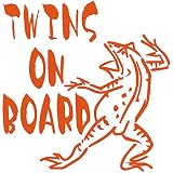 TREZ TWINS ON BOARD 鳥獣戯画 カエル かえる 蛙 ステッカー 鳥獣人物戯画 ステッカー ツインズ 双子 【BABY IN CAR】 (オレンジ)