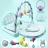 3-12ヶ月リモコン音楽照明多目的専用枕フィットネスラックペダルピアノ新生児ゲーム毛布赤ちゃん早期教育おもちゃ,Green