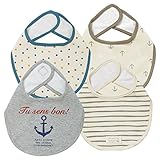 西松屋 EFD 4枚組スタイ(イカリ・ドット・ボーダー) ベビー ベビーサイズ 男の子