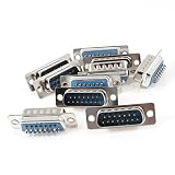 uxcell D-Subコネクタ オスプラグ DB-15デュアルロウ 取り付け 180度 PCB 10個セット