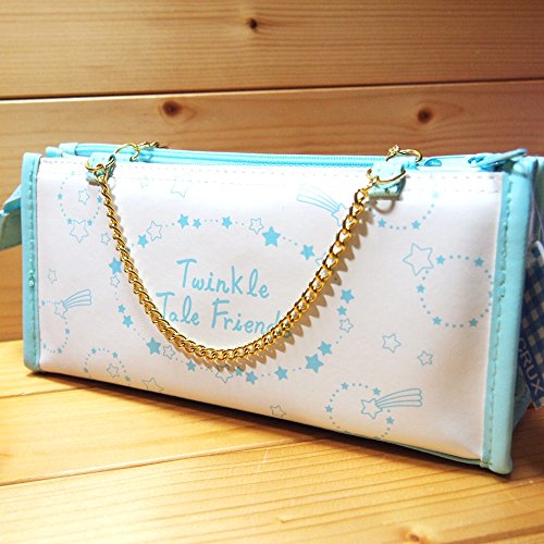 ラメキラ 持ち手チェーン付き 女の子柄 多機能ペンケース Friends お出かけバッグ 三角型 文具百貨