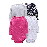 子供服 POTOJP 無地 カバーオール 男の子 女の子 冬 新生児 長袖 ベビー服 赤ちゃん 肌着 ボディスーツ ロンパース コットン ブレンド製 満月/出産祝い/普段着 4点セット (B, 60)
