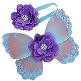 Dovewill ヘッドバンド　新生児　出産お祝い　記念写真　撮影　道具　花柄　カチューシャ　素晴らしい　綺麗　全13色 - ブルー