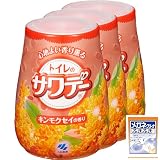 サワデー こころ安らぐキンモクセイの香り消臭芳香剤 トイレ用 本体 140g×3個(おまけ付き) 【まとめ買い】 【Amazon.co.jp限定】