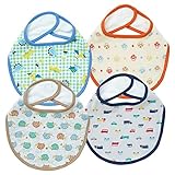 西松屋 EFD 4枚組スタイ（ハリネズミ・恐竜・車・きのこ柄） ベビー ベビーサイズ 男の子