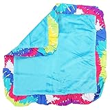 OneグレースプレイスすごいタイダイBinky毛布、アクアブルー、ロイヤルブルー、パープル、イエロー、グリーン、オレンジ、ピンク、赤と白