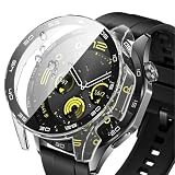 AIYYXX HUAWEI(ファーウェイ) WATCH GT 4 46mm カバー 超薄型 目盛を表示する ガラスフィルム+PCフレーム 一体型 huawei watch gt4 46mm対応 高透過率 キズ防止 指紋防止 簡単に取り付け・取 全面保護 ケース (ホワイト)