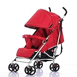 LaNova ベビーカー (大容量下カゴ装備) 軽い 4輪 赤ちゃんにやさしい (生後2ヶ月~48ヶ月頃まで対象) レッド