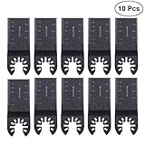 Vosarea 10PCS木製/金属/プラスチック振動マルチツールBosch用クイックリリースソーブレードDREMEL RIDGID CRAFTSMAN TCH 34mm（ブラック）