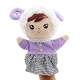 知育玩具　赤ちゃん　布のおもちゃ　ぬいぐるみ　人形　ハンドパペット　ノリノリで遊ぶ　ギフト　出産祝い　内祝い　誕生日プレゼント　面白い（パープル）