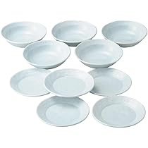 Amazon.co.jp: 有田焼 青白磁 凜水 唐草紋 皿鉢 10客 揃 004-680M