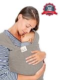 Baby Sling Wrap by ERT (Grey) - Baby Hat Included by ERT newborn
