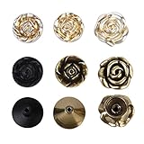 Baoblaze 2個入り　アンティークブロンズ　ローズ　 キャビネット　引き出し　家具 　ノブ　ハンドル　プル　ハードウェア 34mm　装飾