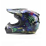 DGF ヘルメットフォーシーズンオートバイの男性と女性のバッテリーバイクマウンテンバイクフルヘルメット海賊の頭蓋骨のパターンオフロードヘルメットバラエティオプション (色 : B, サイズ さいず :