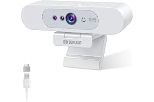 TOALLIN 4K UHD Webcam for PC, Windows Hello Compatible Web Camera, Facial Recognition, Autofocus, Built-in Mic & Privacy Shutter, USB Webcam for Laptop/Desktop, Online Meetings, Streaming, Video Calls