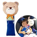 Cute Doll Car Seat Strap Belt Cushion Cover for Kids Children, Adjustable Pillow Pad Vehicle Car Saf
