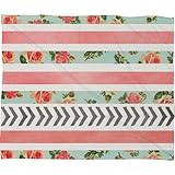 Allyson Johnson Floral Stripes and Arrowsフリーススローブランケット Large 80" X 60" 39102-flelar