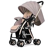 (Newox) ベビーカー 両対面ベビーカー 対面押す可能 片手開閉タイプ 軽量 折りたたみ簡単 車トランク収納可 通気性良い 前後輪ブレーキ付き 弧状フレーム 大容量物置袋付き (アルミーグレー)