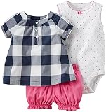 Carter's 3 Piece Diaper Cover Set Navy Gingham 9 Months [並行輸入品]