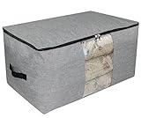 (Light Gray) - Duvet Storage Bags with Zips, Jumbo Under Bed Clothing Storage Bag Made of Better and
