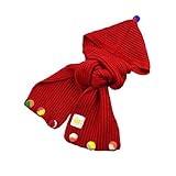 (よキーよ)Yokeeyo ニット帽子 マフラー ケープ 一体型 フード ポンチョ 襟巻 肩まであたたかキャップ 赤ずきんちゃん風マフラー ニットキャップ マルチ毛玉付き 可愛いとんがりハット秋冬 防