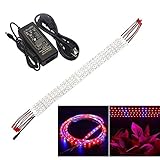 Derlights 植物育成ledライト5W 5本ランプ ストリップライト 0.5m柔らかい水耕栽培ランプ 25赤/5青LED フラッドライト SMD5050 室内栽培ライト 日照不足解消 観葉植物 