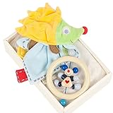 出産祝い ベビーギフト granpapa（グランパパ） 木のラトル ぬいぐるみタオル ギフトセット ブルー