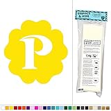 文字P in Flower初期 – Fun Kids女の子ベビー部屋 – ビニールステッカーデカール壁アート装飾 イエロー 061116W5371_Yellow