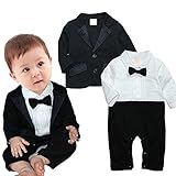 JJ-Factory ベビー フォーマル 3点セット ジャケット ロンパース ネクタイ 子供 スーツ 七五三 子供服 発表会 子供用 スーツ 男の子用 フォーマルスーツ (70cm)