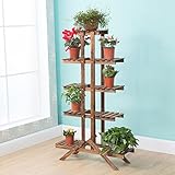 Plant shelf ソリッドウッドフラワーラック炭化された防腐剤ストーリー植物盆栽フレームウッドフラワーポットラックバルコニーマルチティアプラントスタンド Flower racks