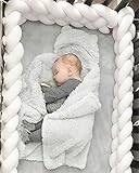 NEW 3層織り! レイシークラシック（Lacey Classic) ベビーベッドガード サイドガード ノットクッション抱き枕 赤ちゃんベッドバンパー ソファークッション 結び目 ロング 部屋飾り 撮