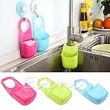 Generic Bluee : Kitchen Sink Sponge Hanging PVC Shelving Rack Drain Faucet Storage Pail Shelves -Y12