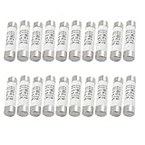 uxcell 速断ヒューズ シリンダーキャップヒューズ 10x38mm アルミ セラミック 電子部品 ホワイト RO15シリーズ 500V 25A 109g 20本