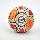 Ornate red floral Ceramic knobs for cabinets & cupboards - hand painted pulls
