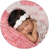 miugle新生児赤ちゃん伸縮性ヘッドバンドwithリボン、ホワイト、14 " Girth
