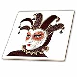 3drose BoehmグラフィックスHoliday canivale and Mardi Gras – 赤とゴールドマスクSide View – タイル 6-Inch-Glass ct_239800