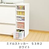 チェスト すきま収納 ミドルストッカー S3M2 ホワイト 幅26cm 収納ラック キャスター付 調味料 ペットボト