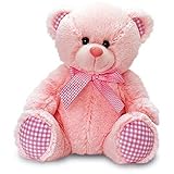 Keel Toys Nursery Gingham Bear Pink 35cm by Keel Toys