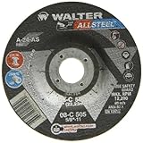 Walter Allsteel Versatile Grinding Wheel, Type 27, Round Hole, Aluminum Oxide, 5 Diameter, 1/4 Thick
