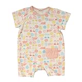 （キッズズー）kids zoo 天竺４柄込みＴオールカバーオール/ロンパース 80 ホワイト