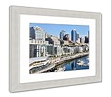AshleyフレームプリントSeattle Waterfront、壁アートホーム装飾、ag6538195 26" x 30", Silver Frame 6538195-AFPL1-SC16